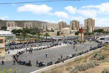 Los moteros recuerdan en Jinámar a sus compañeros fallecidos en al carretera (Foto TA)